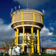 Water tower in Mouscron, city at the crossroads of the borders - static time lapse