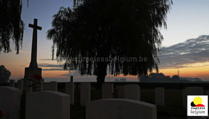 War cemetery at dawn