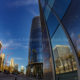 Manhattan-Rogier business district, towers perspective and reflection - static time lapse