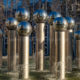 Kinetic art in Manhattan-Rogier district :  fountain with moving spheres - static time lapse