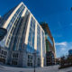 Modern office buildings in Brussels North business and finance quarter - static time lapse