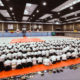 Aikido class with japanese master in Louvain-la-Neuve Blocry sports center - static time lapse