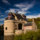 Remaining medieval gates alongside Bruges canal : Ezelpoort - static time lapse