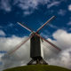 Old windmills of Bruges alongside Kruisvest walking path : Sint-Janshuis - static time lapse