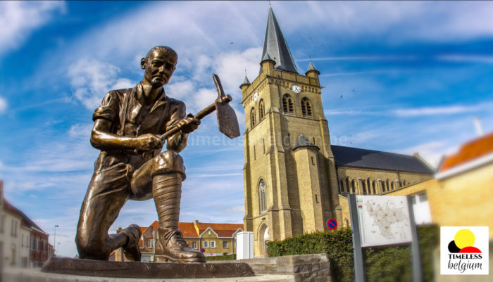 Statue of World War One miner statue