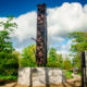 NZ Maori pillar of remembrance in Passchendaele Memorial Park - static time lapse