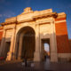 Menin Gate : sunset light on the iconic Great War CWGC Memorial - static time lapse