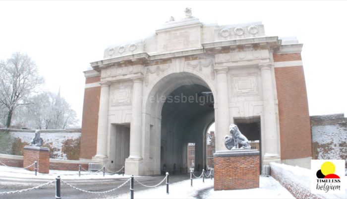 Menin Gate in the snow