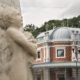 Beautiful places of Spa : war memorial and Pavillon des Petits Jeux - dolly shot real time