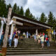 Banneux : major pilgrimage on august 15 feast of the assomption - static time lapse