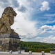 La Gileppe Dam near Jalhay village : the gigantic satue of the lion - static time lapse