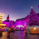 Colorful Christmas Winter Garden on scenic Mons Grand-Place - static time lapse