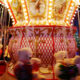 Mons Grand-Place Christmas time : teddy bears carousel in motion - static real time