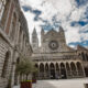 Notre-Dame cathedral of Tournai : the front side with rose window - static time lapse