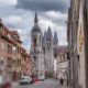 Tournai medieval towers : the Belfry and the Cathedral of Our Lady - static time lapse