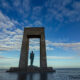 De Panne : memorial in honour of Leopold the first King of Belgium - static time lapse