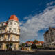 Elegant architecture of Belle Epoque buildings in De Haan resort - static time lapse