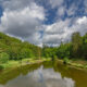 Pure nature : the slow flowing Semois river near Saint-Nicolas bridge - static time lapse