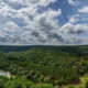 Herbeumont castle :  stunning panoramic view on the Semois river valley - static time lapse