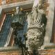 Wijngaardplein near Bruges Beguinage : building decoration style - dolly shot real time